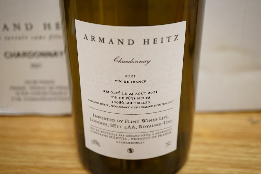 Armand Heitz Chardonnay, 2021, a case of twelve bottles